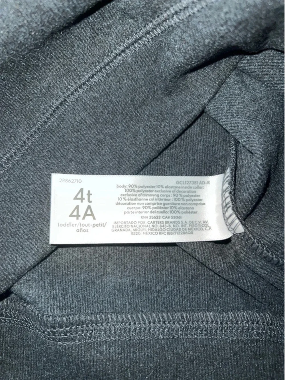 NWT Carter’s quarter zip fleece sweater 4T
